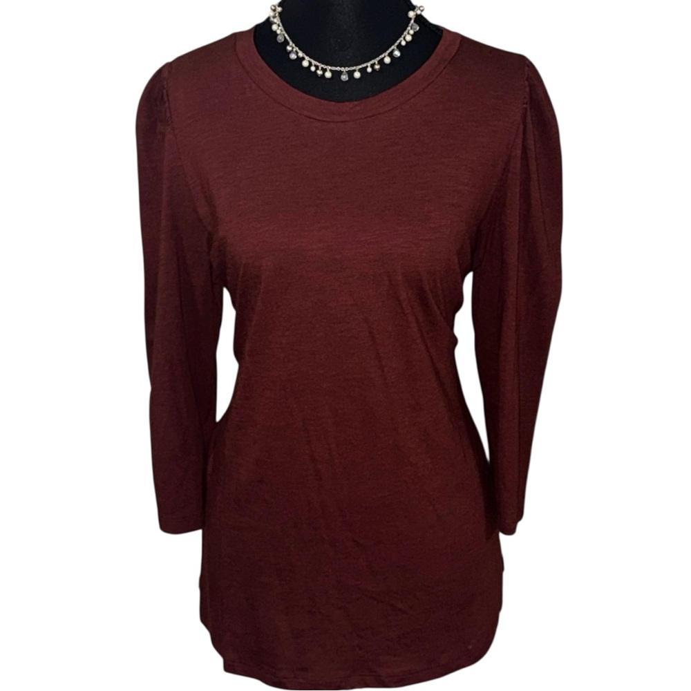 Maurice's Medium Dark Orange Puffed 3/4 Length Sleeve Blouse